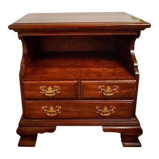 1960s Vintage Pennsylvania House Solid Cherry Two Drawer Nightstand For Sale