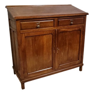 Stained Beech Shop Cabinet with Sloping Top, Late 19th Century For Sale