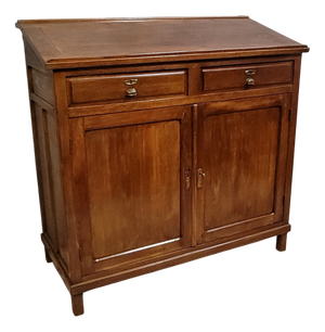 Stained Beech Shop Cabinet with Sloping Top, Late 19th Century