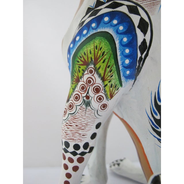 Alebrije Carved Wood Zapotec Bull Dog With Bone Oaxaca Mexico Folk Art Sculpture For Sale - Image 9 of 16