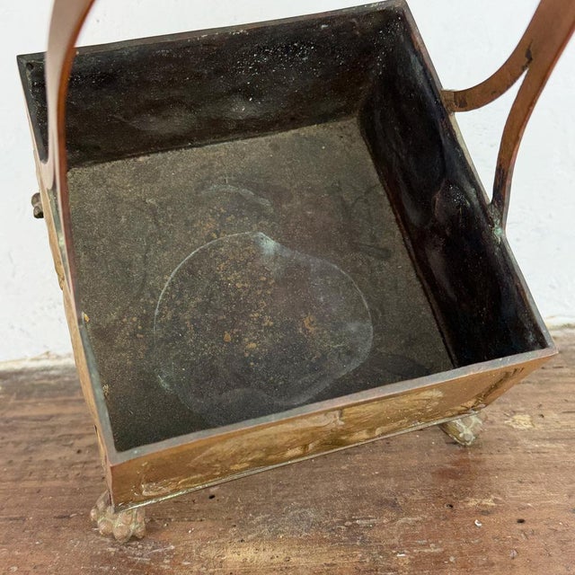 Antique Art Nouveau Brass Basket with Cherub Reliefs, 1890s For Sale - Image 9 of 10