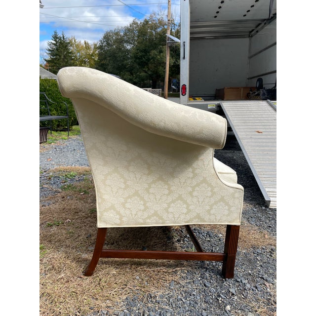 Harden Furniture Chippendale Style Upholstered Loveseats Sofas- A Pair For Sale - Image 4 of 14