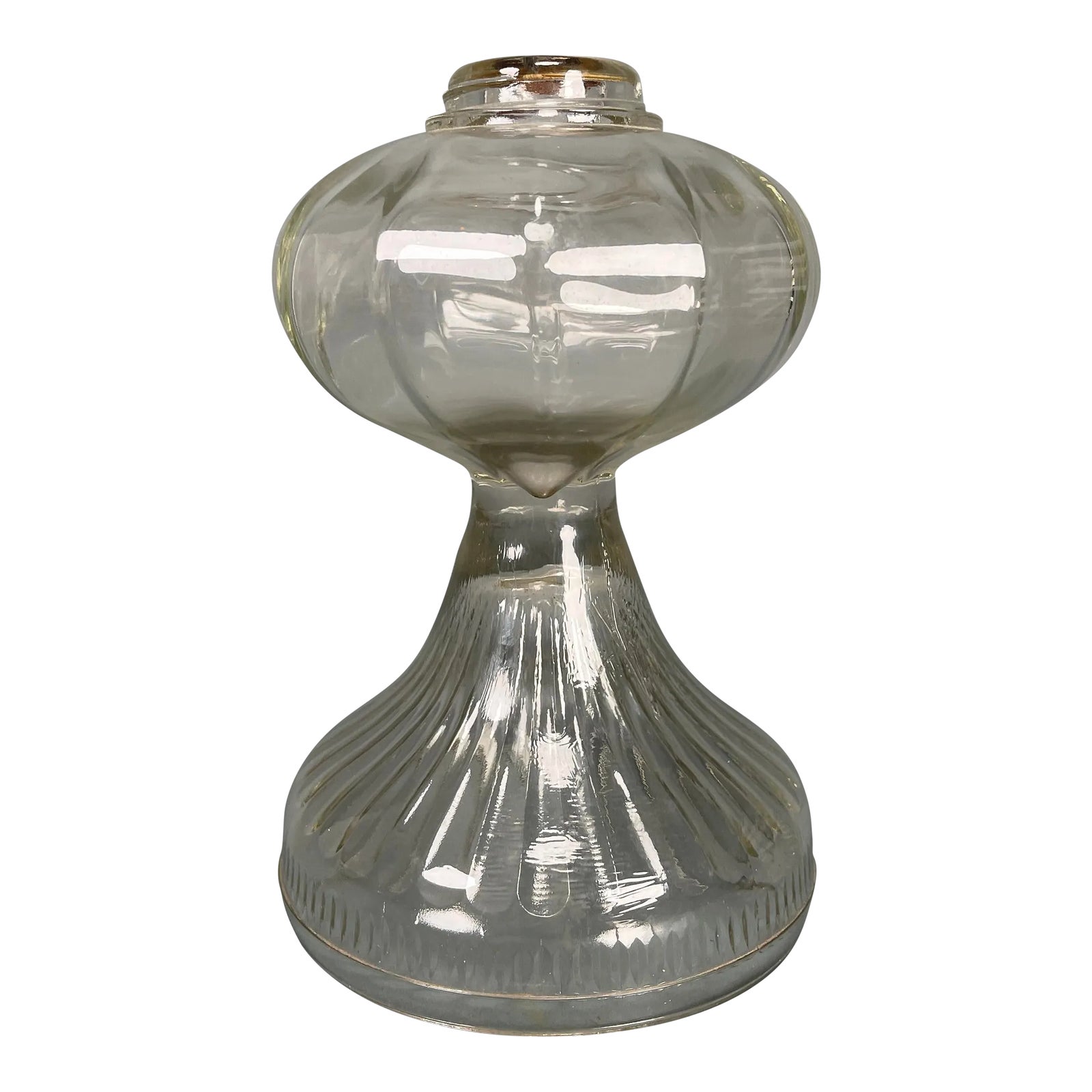 Antique Queen Anne Eagle Electric Clear Glass Oil Lamp Pedestal Kerosene Lantern
