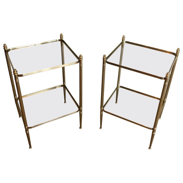 Neoclassical Style Brass Side Tables in the Style of Maison Jansen - A Pair For Sale - Image 13 of 13