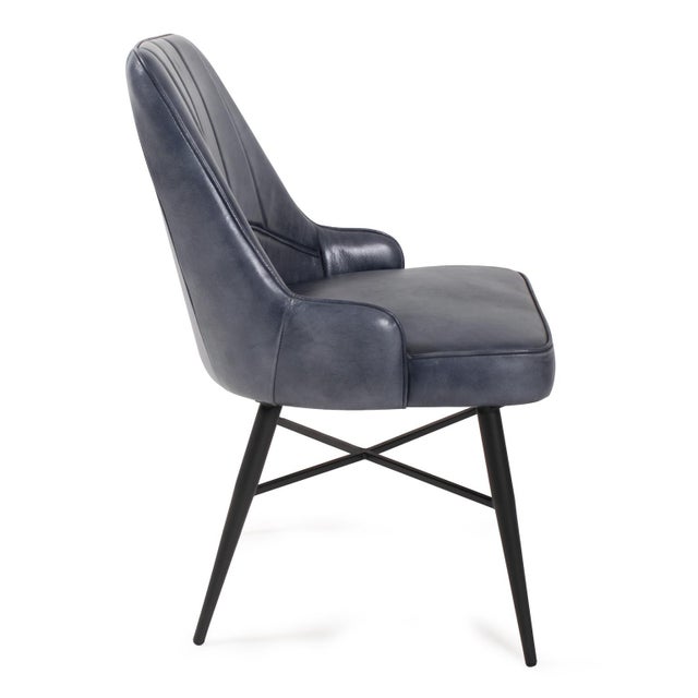 Metal Melbourne Leather Accent Chair For Sale - Image 7 of 11