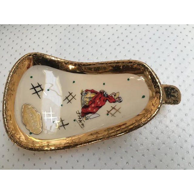 Gold-Plated Ceramic Container from Grand Lux, Belgium, 1950s For Sale - Image 11 of 12