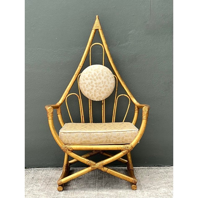 Vintage Loop Rattan Chair After Henry Olko For Sale - Image 10 of 12