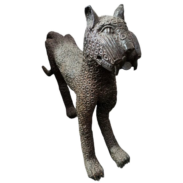 Nigerian Kingdom of Benin Artist, Leopard, Pre-1800s, Bronze For Sale