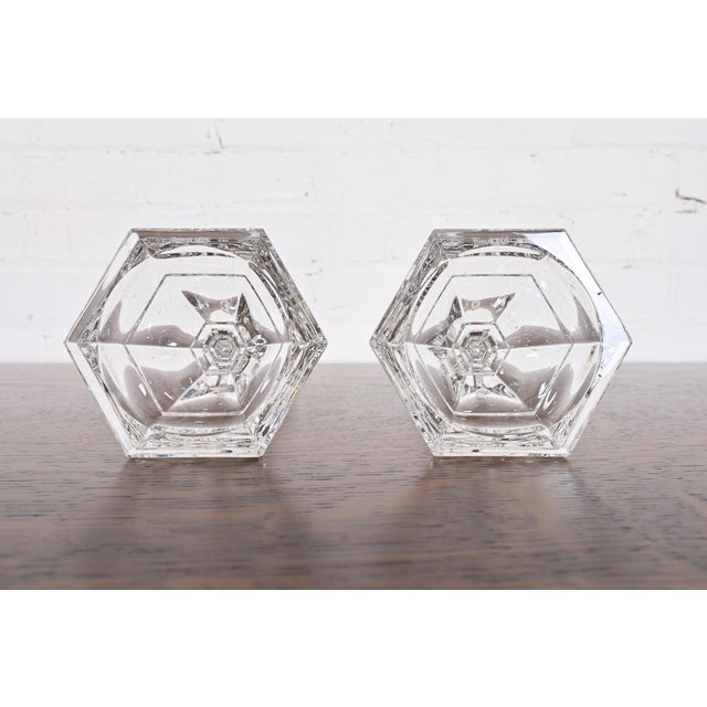 Transparent Tiffany & Co. Clear Crystal Candlesticks, Pair For Sale - Image 8 of 11