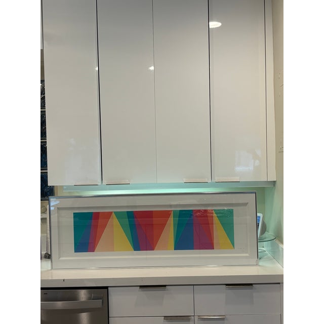 Victor Vasarely 1970s Max Bill Signed Limited Edition Geometric Rainbow Abstract Lithograph Painting 68/100 For Sale - Image 4 of 14