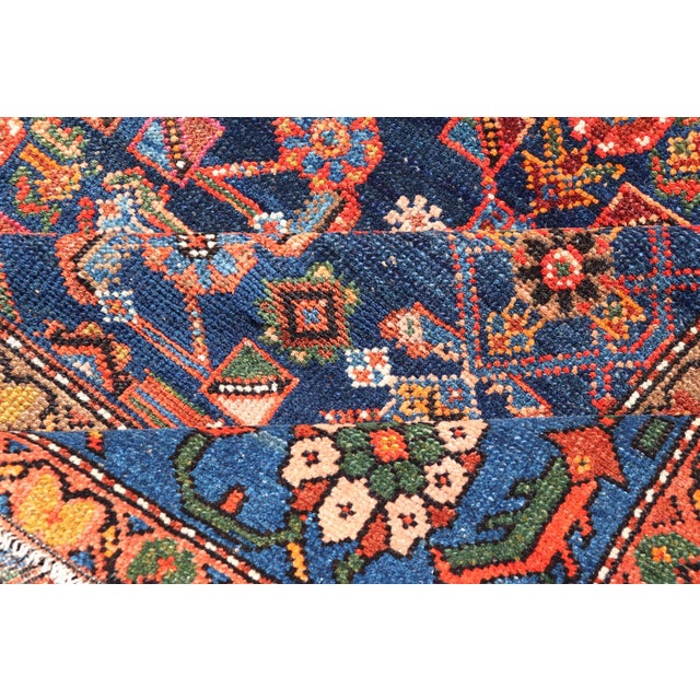 Antique Persian Nahavand Rug With Vivid Geometric Patterns 4'3" X 6'1" For Sale - Image 10 of 11