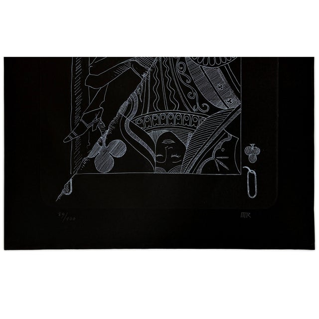 Surrealism Man Ray, La Dame De Trefle (Queen of Clubs), Hand Signed Etching and Pochoir, Framed, 1970 For Sale - Image 3 of 3