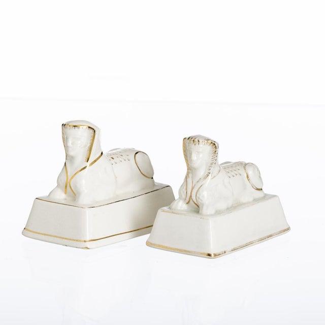 Earthenware Toothpick Holders Shaped Like Sphinxes in Sacavém, Set of 2 For Sale - Image 8 of 8