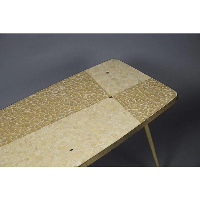 Mid-Century Modern Yellow and Sand Colored Mosaic Coffee Table attributed to Berthold Müller, 1960 For Sale - Image 10 of 11
