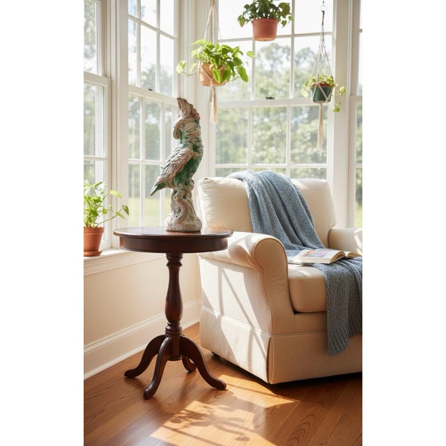 Vintage Hand-Painted Cast Stone Cockatoo Garden Statue For Sale In West Palm - Image 6 of 7