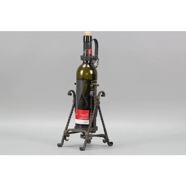 Vintage German Wrought Iron Bottle Cradle Pourer, 1970s For Sale - Image 6 of 18