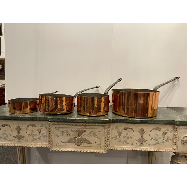 19th Century Set of French Four Copper Pots in Different Sizes, 19th Century For Sale - Image 5 of 5