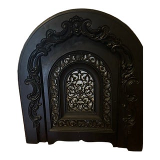 Victorian Cast Iron Fireplace Cover For Sale