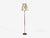 1950s Swedish Modern, Floor Lamp, Teak, Brass, Pleated Floral Fabric For Sale - Image 4 of 10
