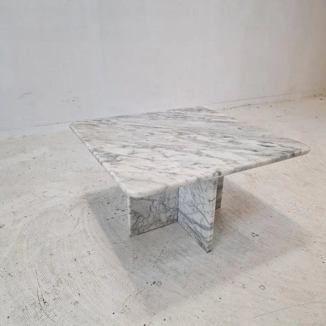1980s Italian Carrara Marble Coffee Table, 1980s For Sale - Image 5 of 13