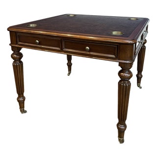 Leighton Hall Traditional Mahogany Game Table - Showroom Sample For Sale