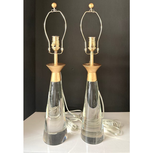 1980s Regina Andrew Starling Crystal Table Lamps Pair For Sale - Image 4 of 6
