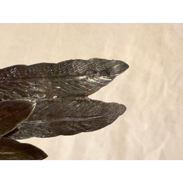 Metal Mid-20th Century Spanish 915 Silver Chicken Figurine With Detailed Feather Work For Sale - Image 7 of 11