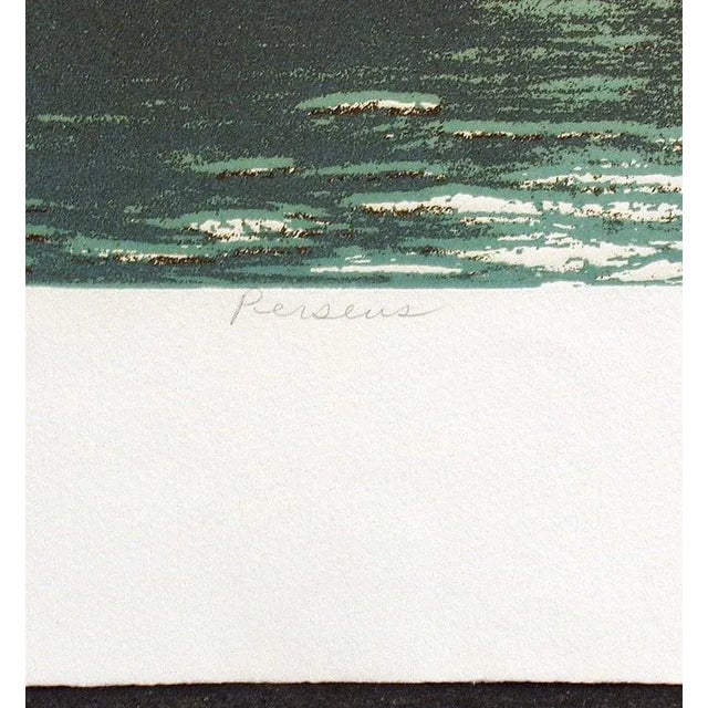 Ted Thomas "Perseus" Hand Signed Limited Edition Artwork Etching of a Sailboat For Sale - Image 4 of 5