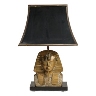 20th Century Regency Brass Pharaoh Table Lamp For Sale