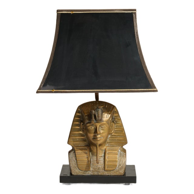 20th Century Regency Brass Pharaoh Table Lamp For Sale