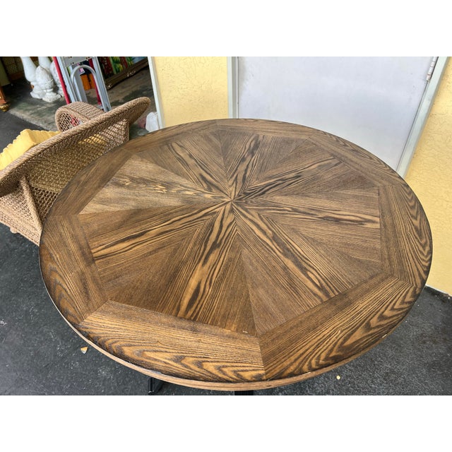 Vintage Small Round Table 40” Tall For Sale - Image 4 of 4
