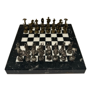 Vintage Italian Greco-Roman Chess Board Set Mini