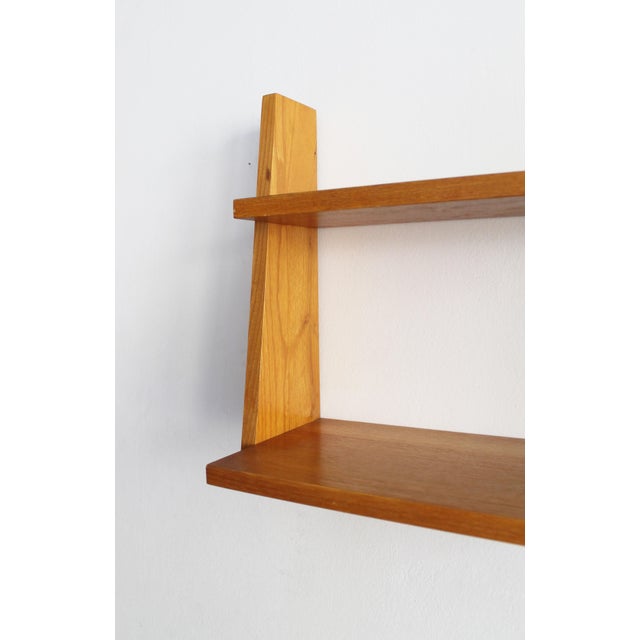 Mid-Century Modern Mid-Century Beech Wall Shelf, Czechoslovakia, 1960s For Sale - Image 3 of 12