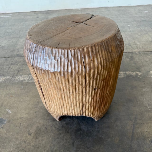 Contemporary Reclaimed Walnut Side Table or Stump For Sale - Image 3 of 7
