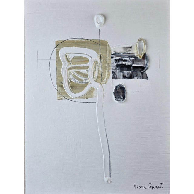 Organic Modern Minimalist Flower Study *From a series of six paintings, see the last picture. Oil and pencil on high...