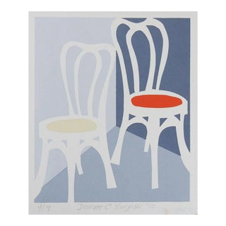 1972 Serigraph of Bistro Chairs For Sale
