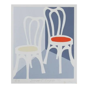 1972 Serigraph of Bistro Chairs