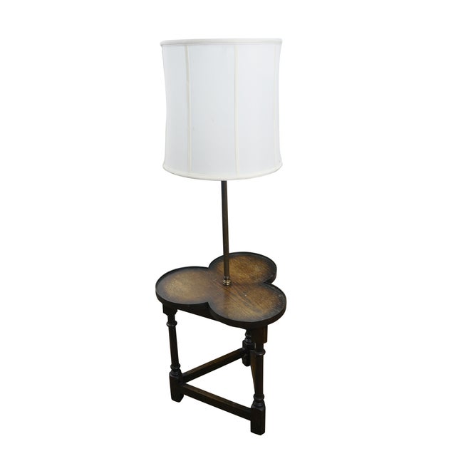 Mid-Century Modern 1950s Frederick Cooper Mid Century Oak Clover Table Floor Lamp Stand 42" For Sale - Image 3 of 16