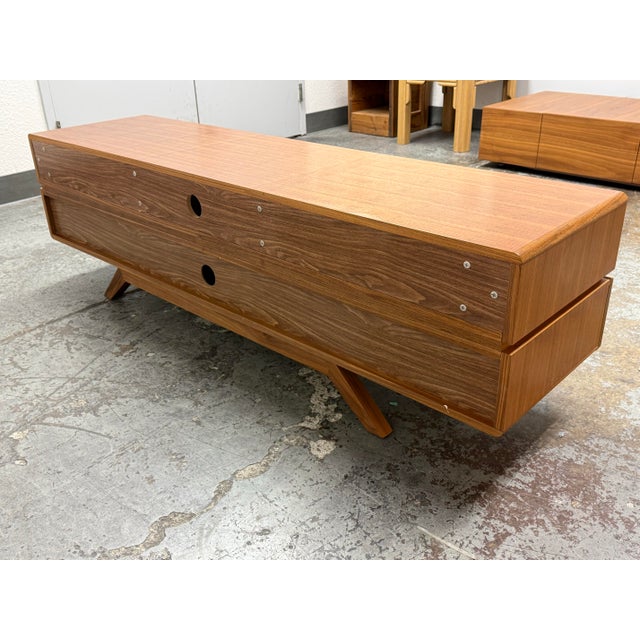 Brown Alan Soria for Vig Furniture Nova Domus Soria Walnut Media Stand For Sale - Image 8 of 12