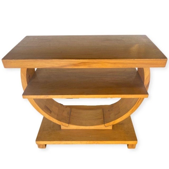 Wood 1930s Blond Geometric Art Deco Side & Coffee Table Attributed to Gilbert Rohde for Brown Saltman For Sale - Image 7 of 15