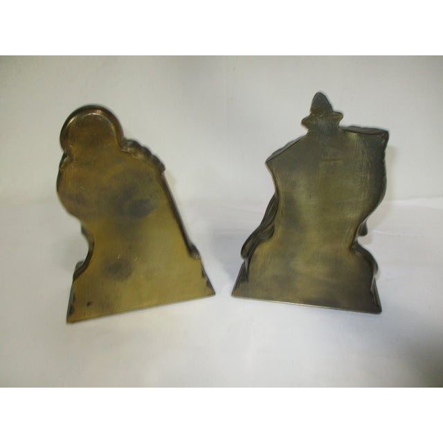 Art Deco Vintage Asian Brass Bookends - Pair For Sale - Image 3 of 12