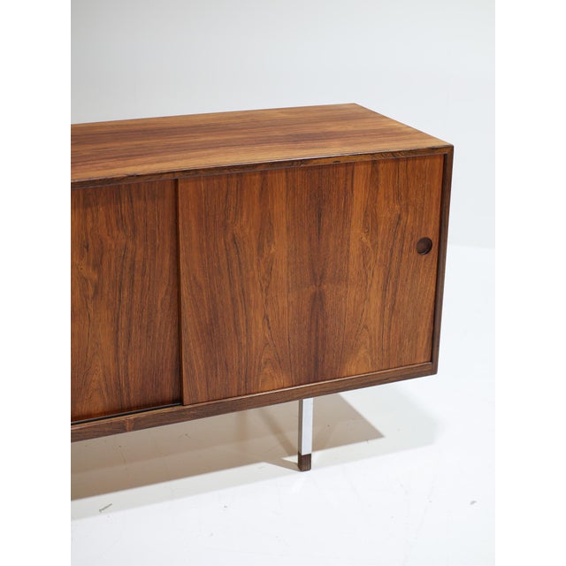 1960s Long Danish Rosewood and Chrome Lowboard, 1960s For Sale - Image 5 of 18