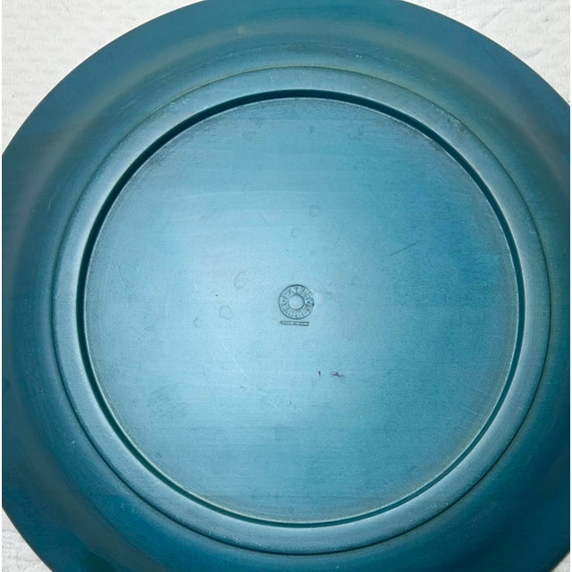 Vintage Pair of Ralph Lauren Wooden Serving Bowls With Under Liners in Blue - 4 pcs For Sale - Image 10 of 12