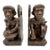 Mid-Century Hand-Carved Ifugao Igorot Tribal Drummers Bookend Pair For Sale