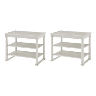 Pair of Classic White Side Tables For Sale