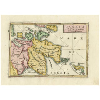 Antique Map of Scotland by Coronelli, 1690 For Sale