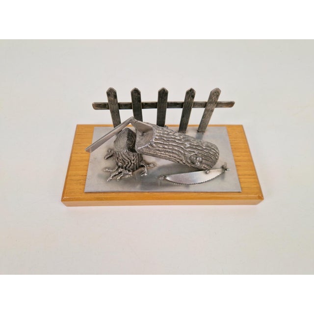 Logging Sculpture in Metal and Wood, 1970 For Sale - Image 6 of 12