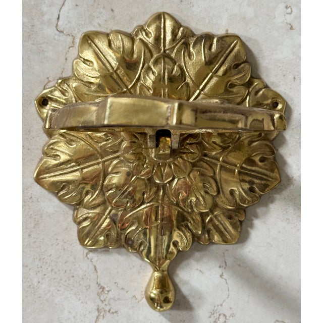 Vintage Brass Leaf and Twig Door Knocker For Sale - Image 4 of 5