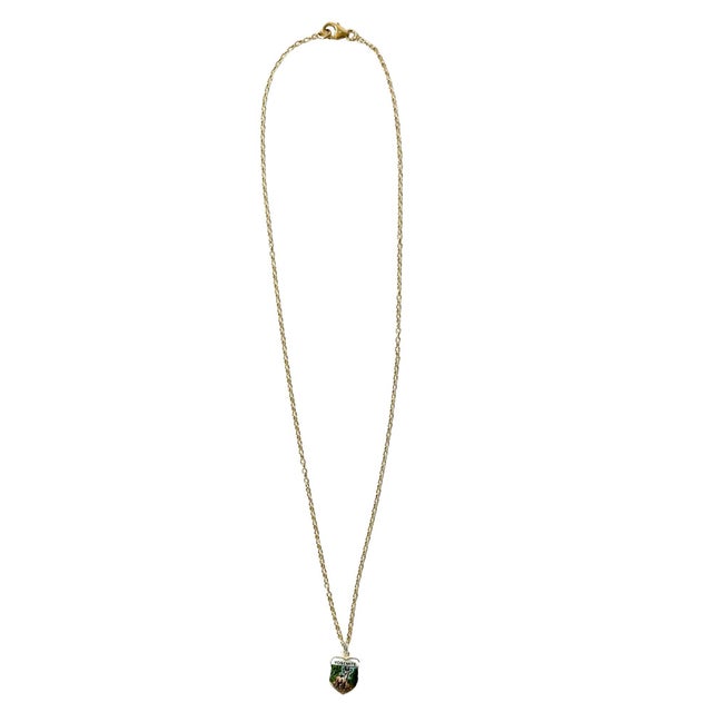 Mid 20th Century Mid 20th Century California Yosemite Fritz Reu Sterling Silver Enamel Vintage Charm on New 18 Inch Gold Filled Necklace For Sale - Image 5 of 5