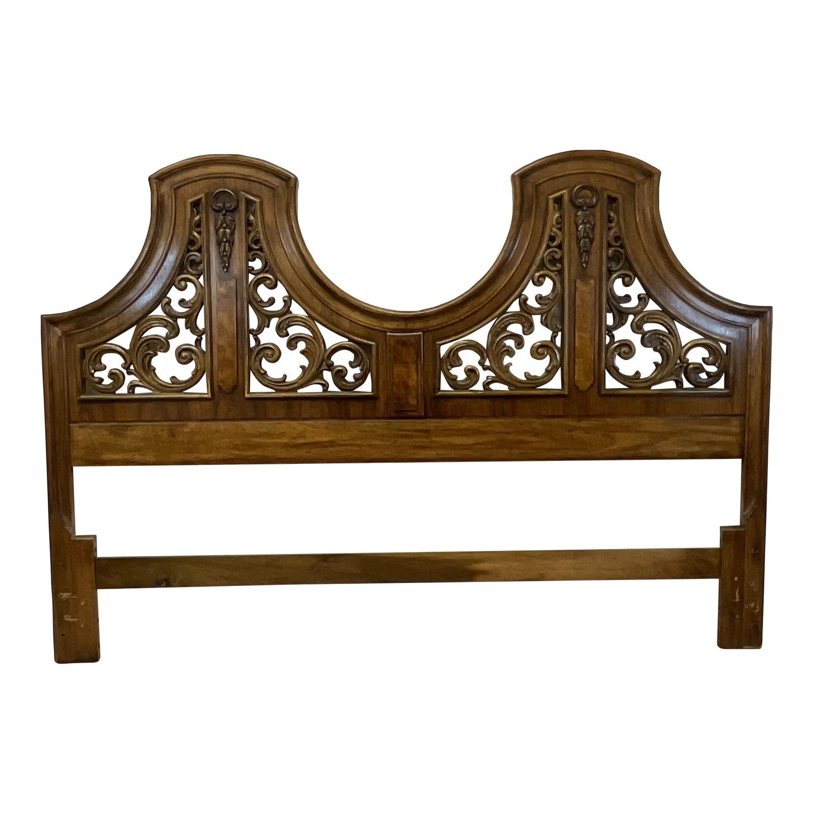 1968 MidCentury Thomasville King Headboard With Burlwood Accents